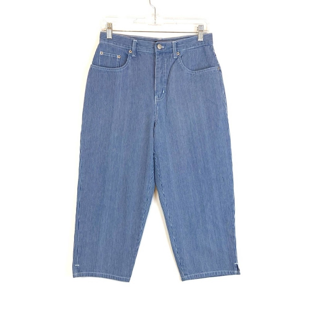 Bill Blass Vintage High Waist Striped Jean Capri